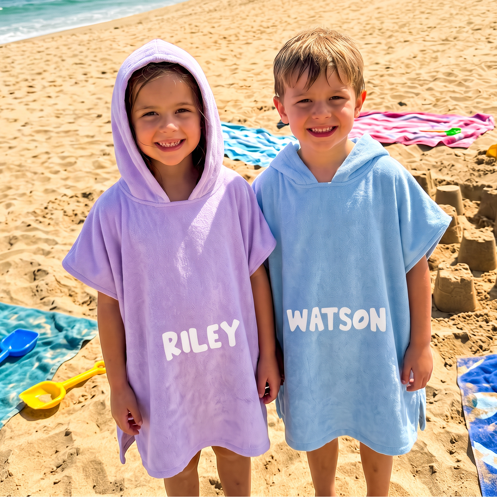 My Name personalised hooded towel with custom names - The Custom Co