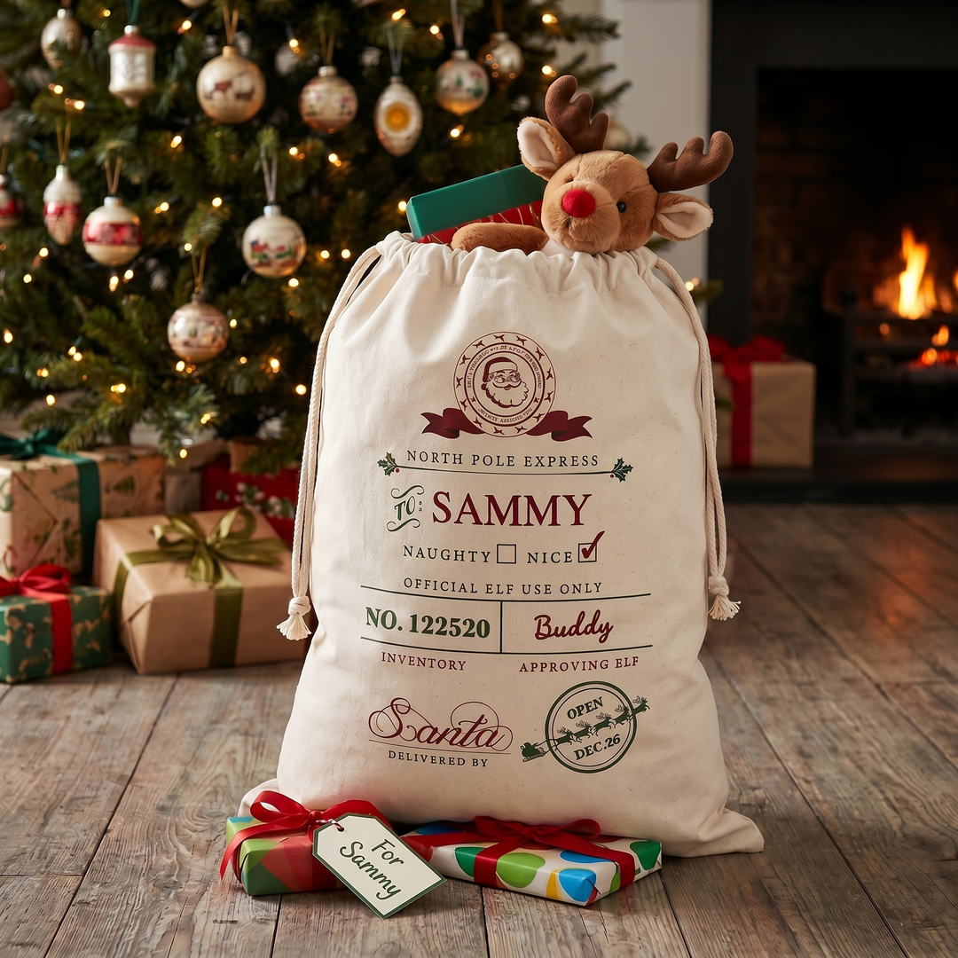 Personalised Naughty or Nice Santa Sack