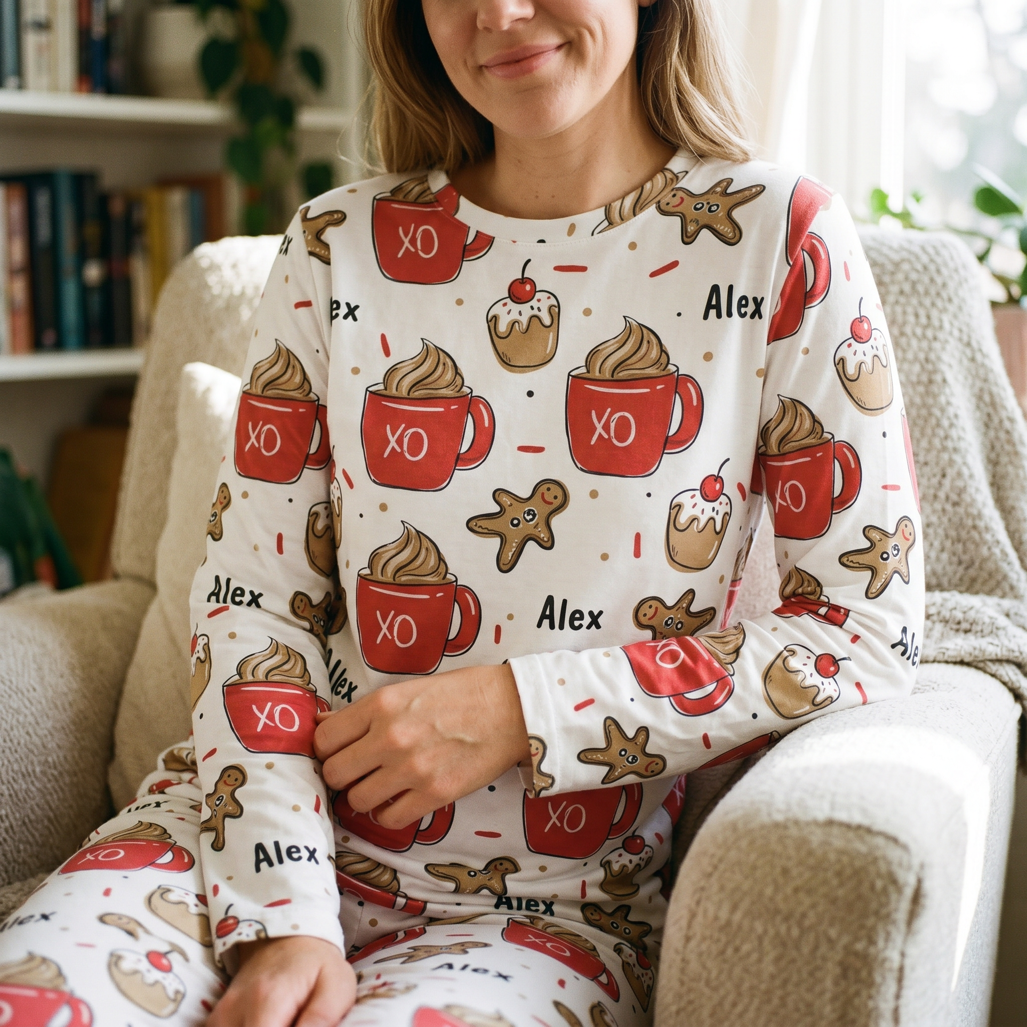 Personalised Christmas Women's Pyjamas - Long Sleeve