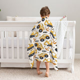 Construction kids blanket personalised with a name