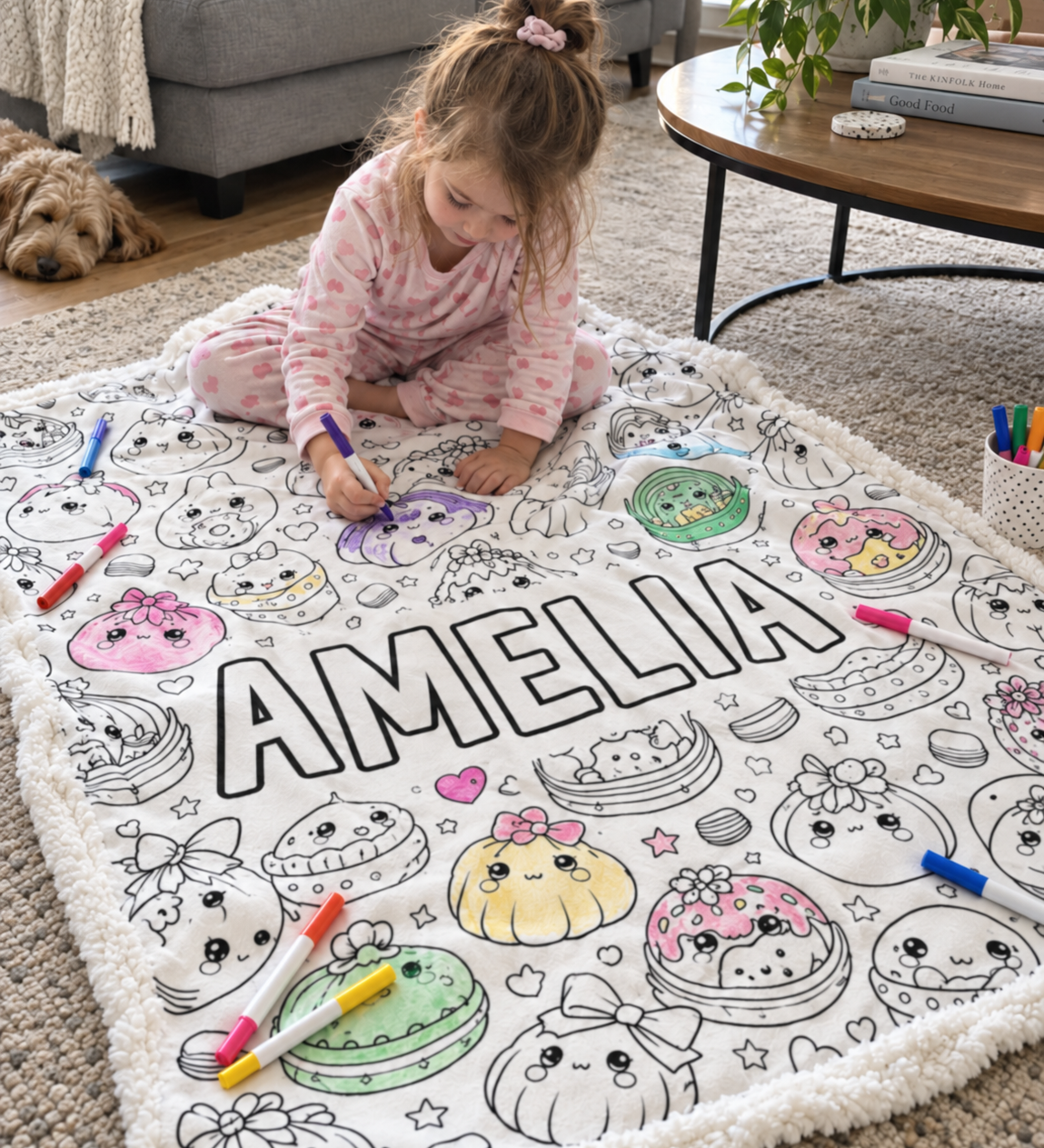Dumpling Squishy Colouring Blanket