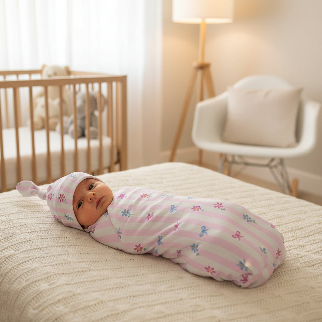 Bows & Daisies Swaddle Set (Non-Personalised)