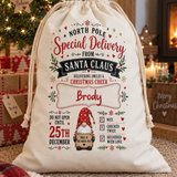 Personalised North Pole gnome Christmas sack, one for every child in the family - The Custom Co