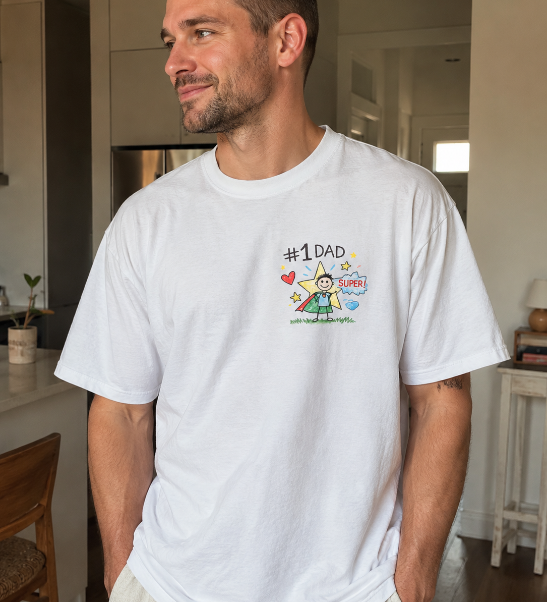 Personalised Kids Drawing T-Shirt for Dad