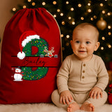 REINDEER SANTA SACK WITH NAME