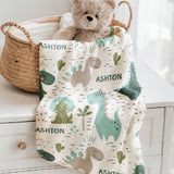 personalised baby blankets dinosaurs