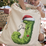 Mean Green Monogram Santa Sack