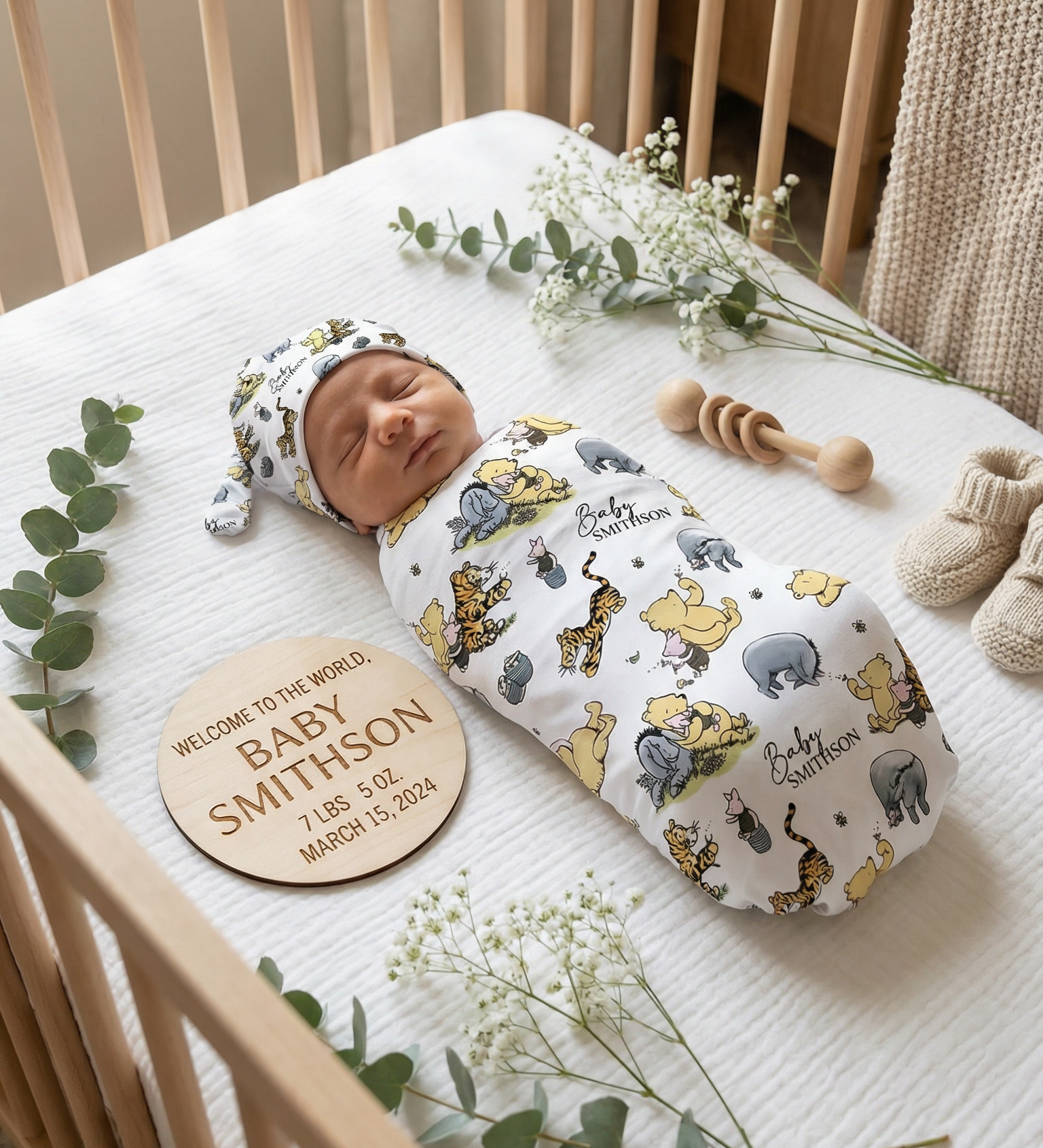 birth announcement swaddle