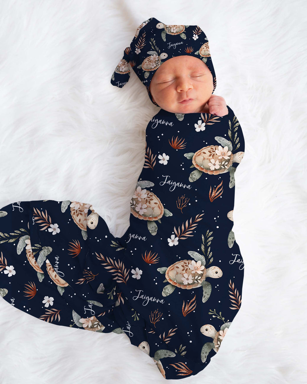Personalised Swaddle &amp; Beanie Set
