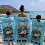 Personalized Making Memories Cruise 2026 beach towel name print detail