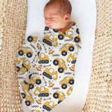 Personalised muslin swaddle wrap with baby's name, soft breathable fabric, 120x120cm size for newborns and babies.