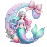 Mermaid Initial Hooded Towel