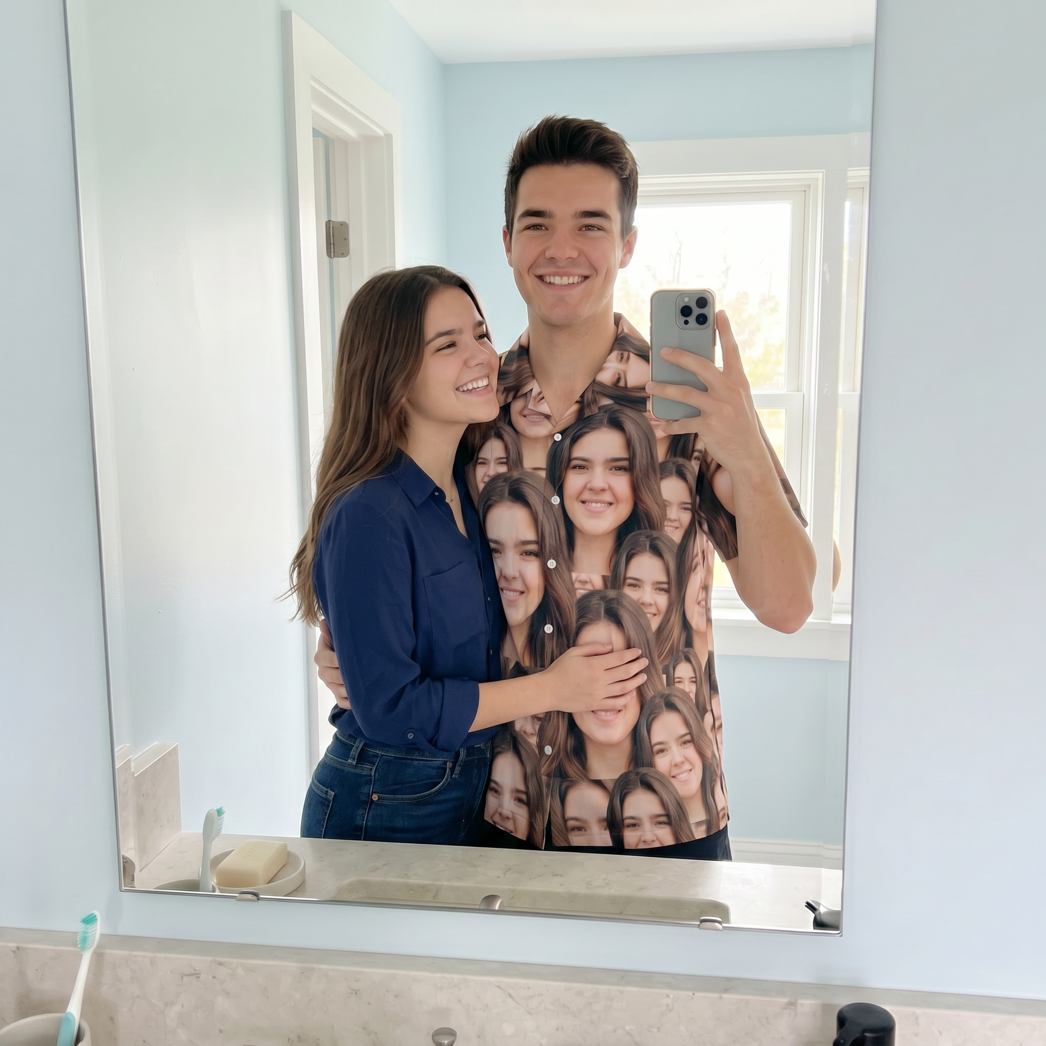 Custom Face Hawaiian shirt personalised with each name, birthday gift