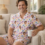 Personalised Candy Hearts pyjama set with custom face and name design