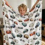Soft personalised kids blankets with custom name on plush micro mink fleece