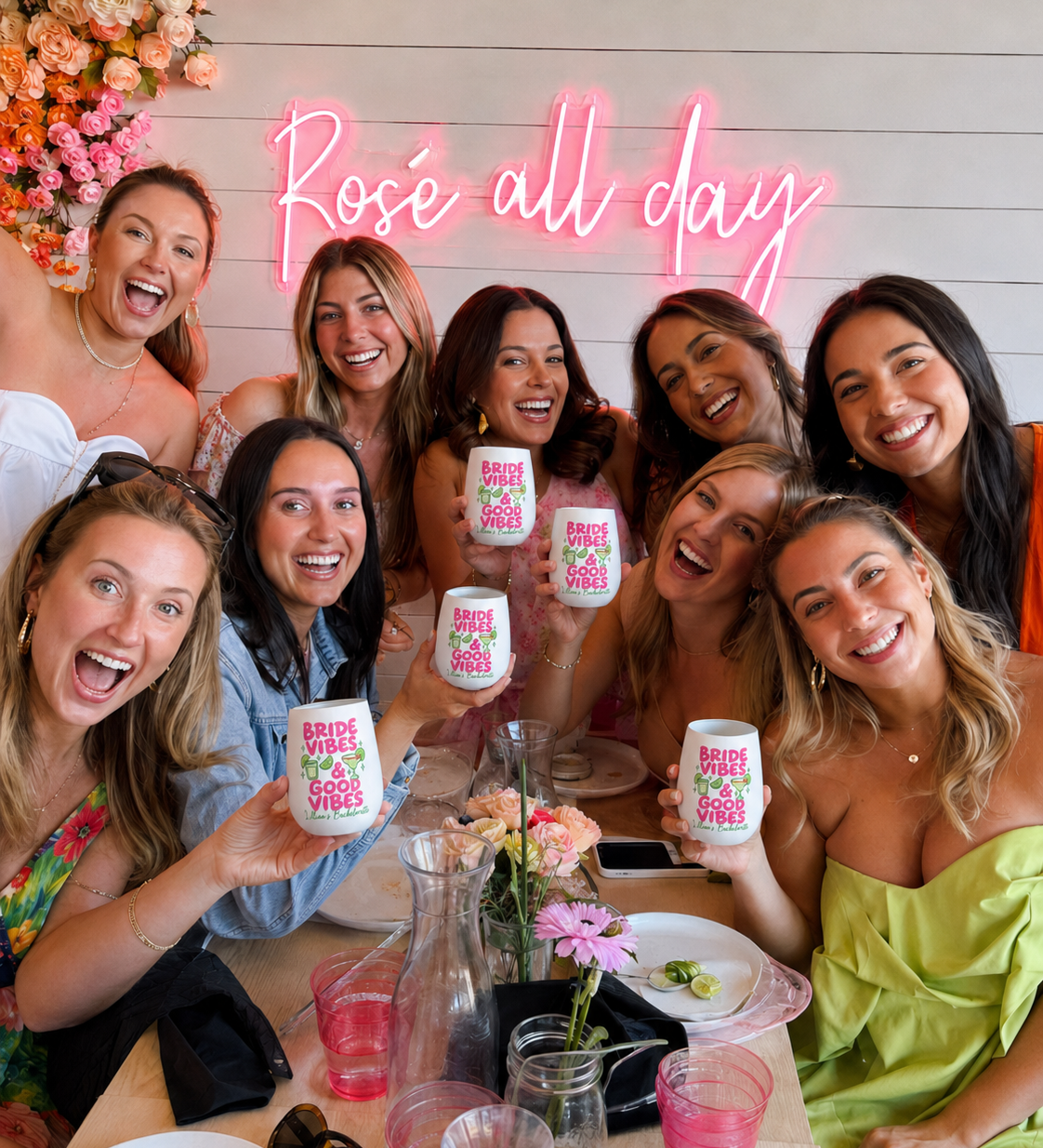Bride Vibes personalised wine tumbler, wedding party gift – The Custom Co