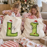 Mean Green Monogram Santa Sack