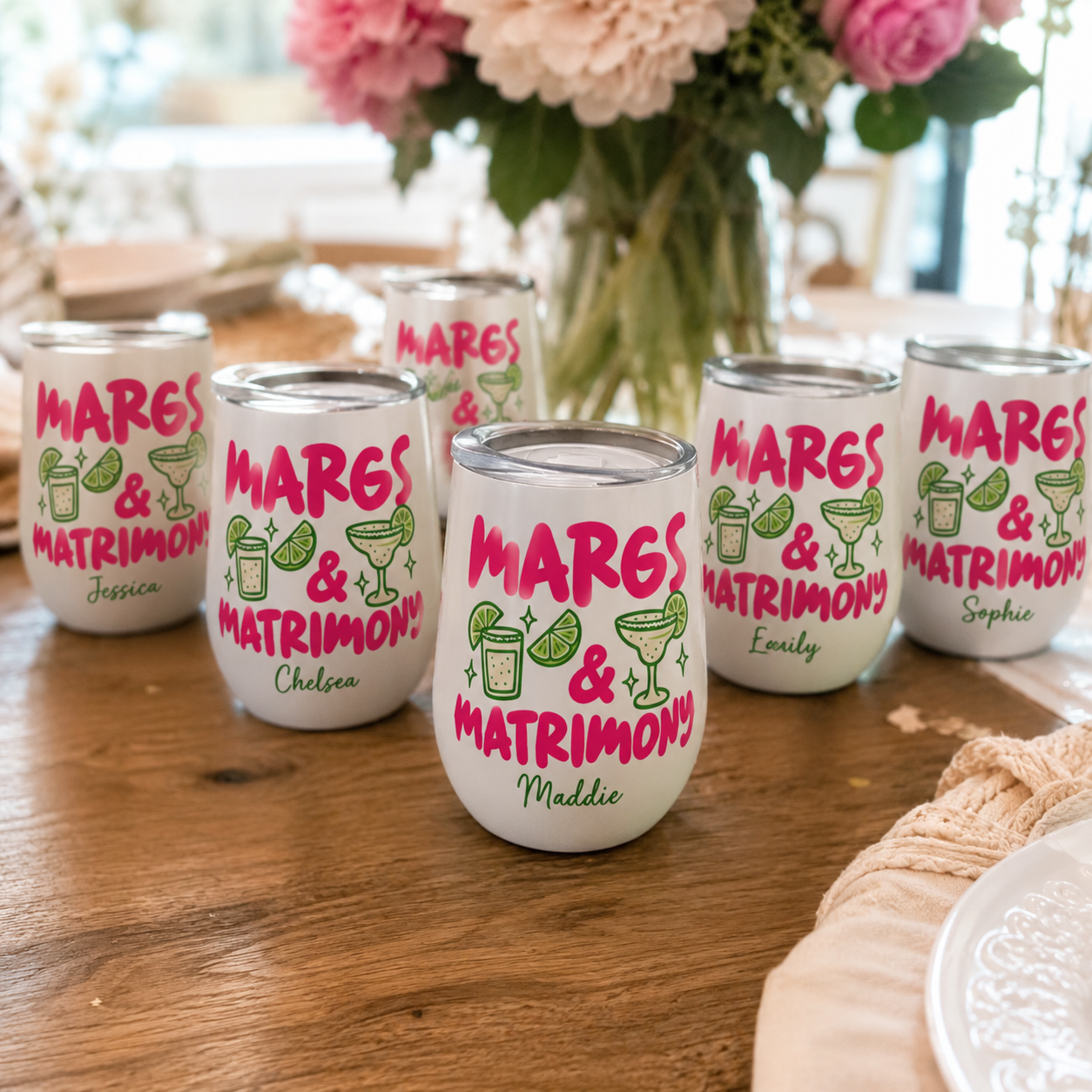 Margs & Matrimony Personalised Wine Tumbler