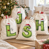 Mean Green Monogram Santa Sack