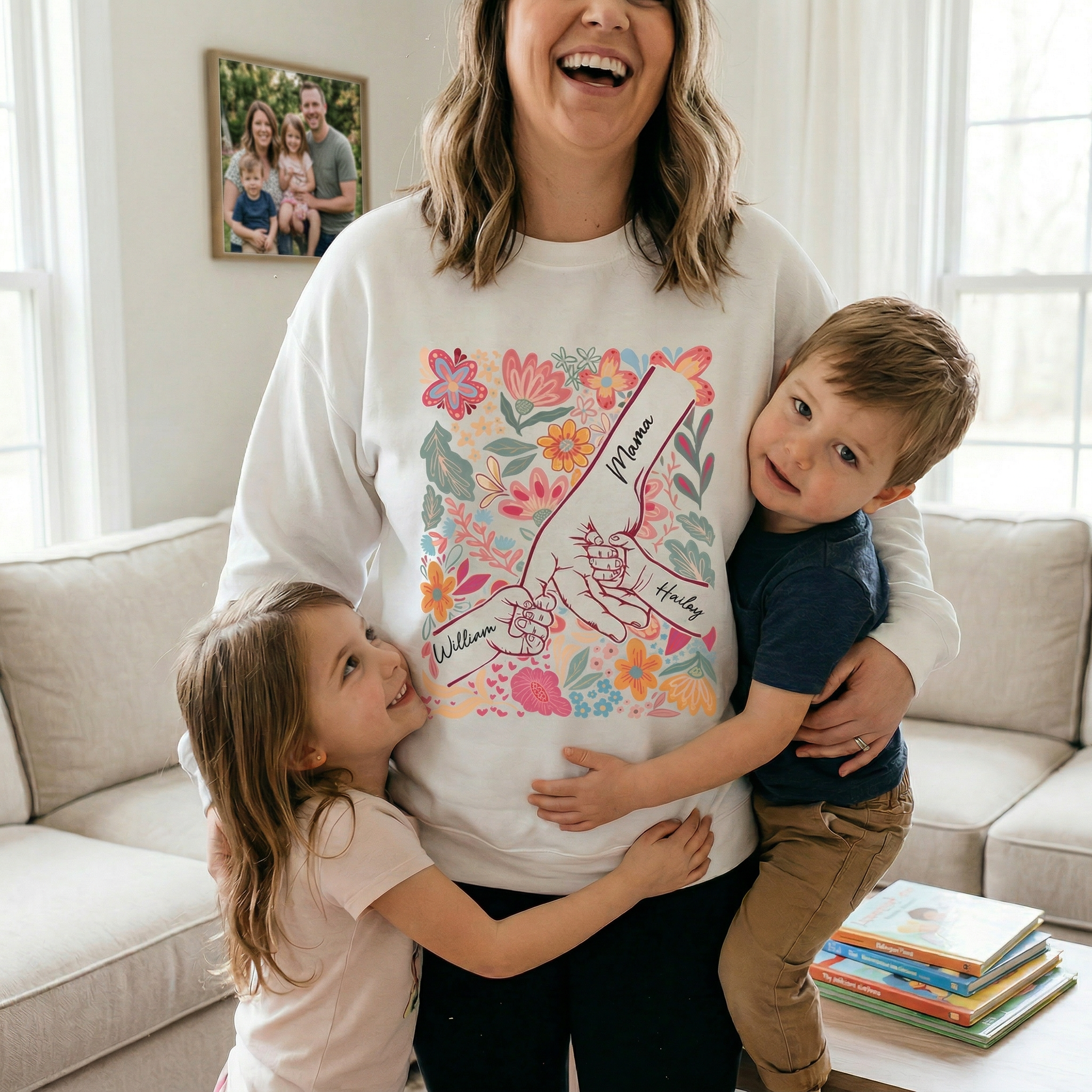 Personalised Mother's Day Sweatshirt – Custom Mum Gift with Names