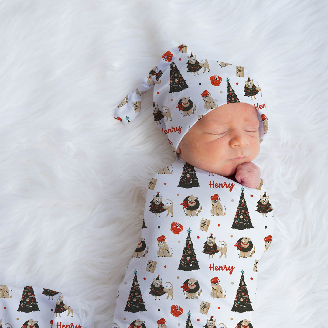 Christmas Swaddle Wrap &amp; Beanie