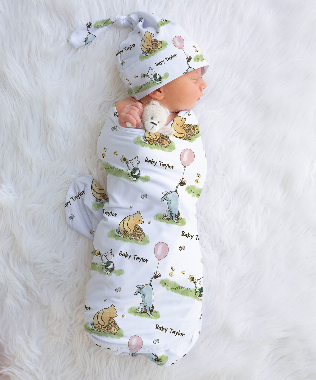 Personalised Swaddle &amp; Beanie Set