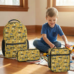 Personalised backpack, lunch bag & pencil case set with a matching printed name, daycare and kindy starter set