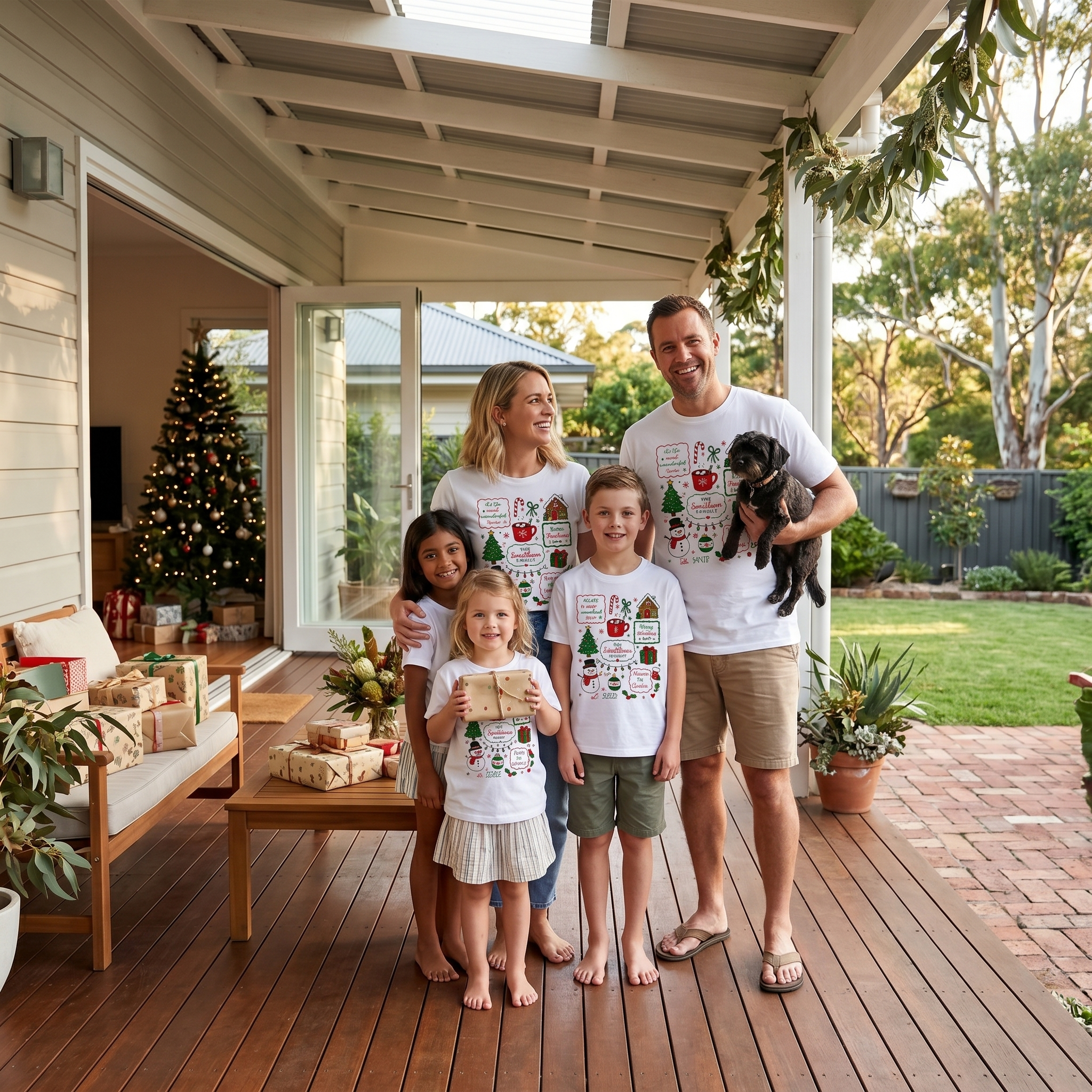 Family Time Christmas shirt in soft cotton, made for Christmas morning and family photos - The Custom Co
