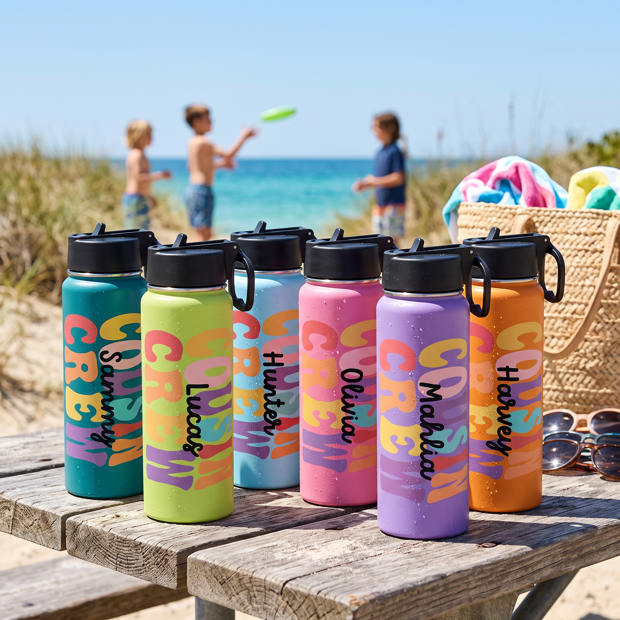 Cousin Crew drink bottle in insulated stainless steel, made for school and sport days - The Custom Co