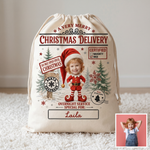 Photo Elf personalised Santa sack with custom names - The Custom Co