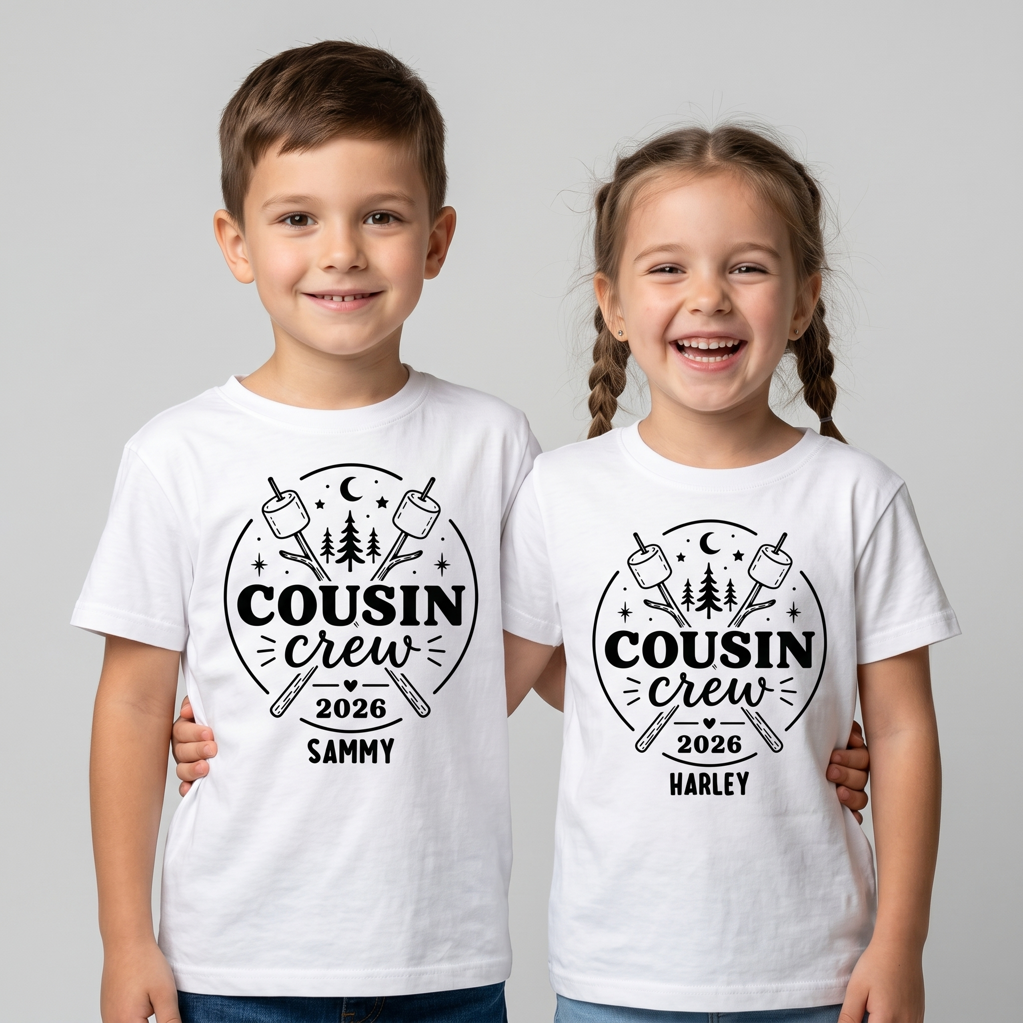 Cousin Crew family t-shirt personalised with each name, Christmas gift
