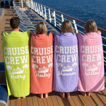 Name-printed Cruise Crew Summer beach towel design detail