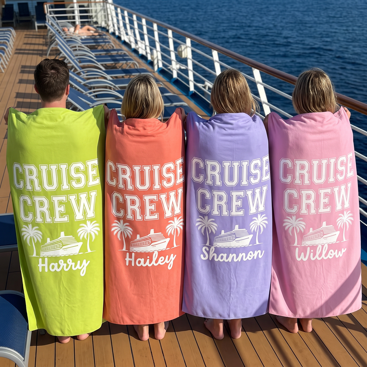 Cruise Crew Summer Beach Towel | Personalized Quick Dry Sand-Free Towel