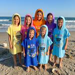 Salty & Sandy Cousin Crew hooded towel in soft absorbent towelling, made for beach and pool days - The Custom Co
