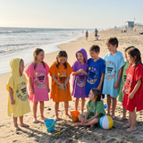 Salty & Sandy Cousin Crew hooded towel with a name added for every one of the cousins