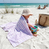 Watercolour Plaid beach towel as a summer gift for the family