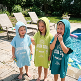 Sun & Surf Cousin Crew hooded towel in soft absorbent towelling, made for beach days and swim lessons - The Custom Co
