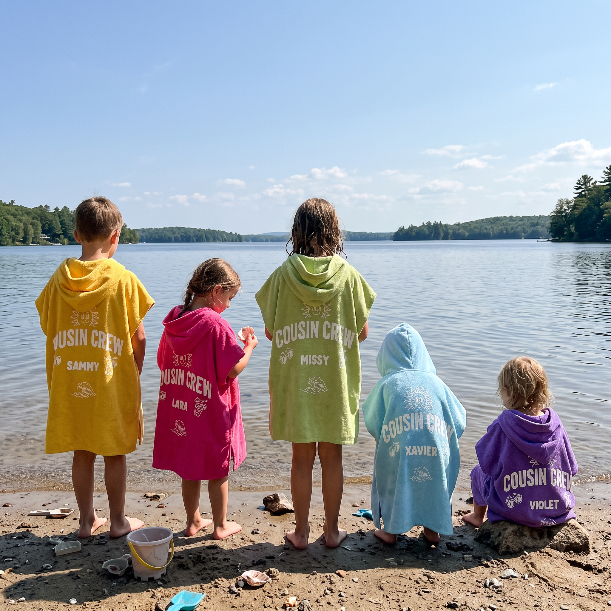 Sun & Surf Cousin Crew hooded towel as a birthday gift for the cousins