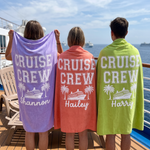 Cruise Crew Summer custom beach towel with names printed on - The Custom Co