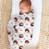 Personalised custom muslin swaddle wrap with baby name, 120x120cm lightweight breathable fabric for newborns
