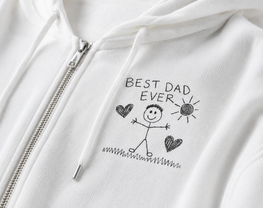 Personalised Kids Drawing Hoodie for Dad