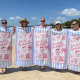 Cabana Bachelorette beach towel in quick-dry sand-free microfibre, made for hens weekends by the pool - The Custom Co