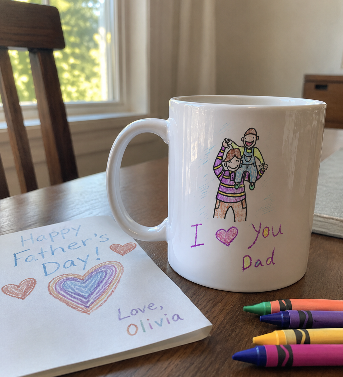 Personalised Dad Mug with Kids Artwork