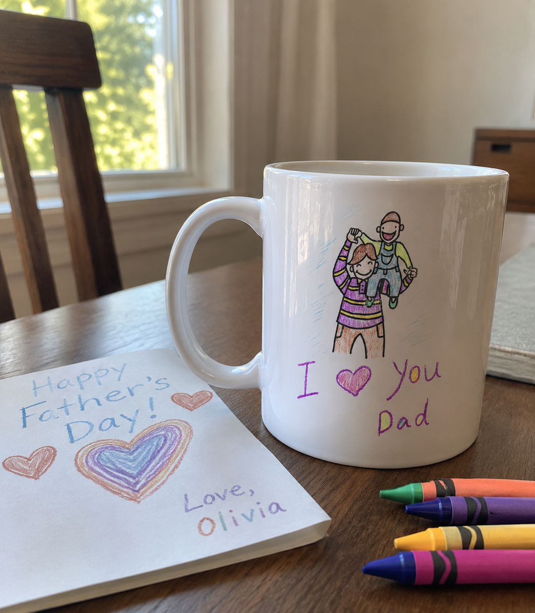 Personalised Dad Mug with Kids Artwork