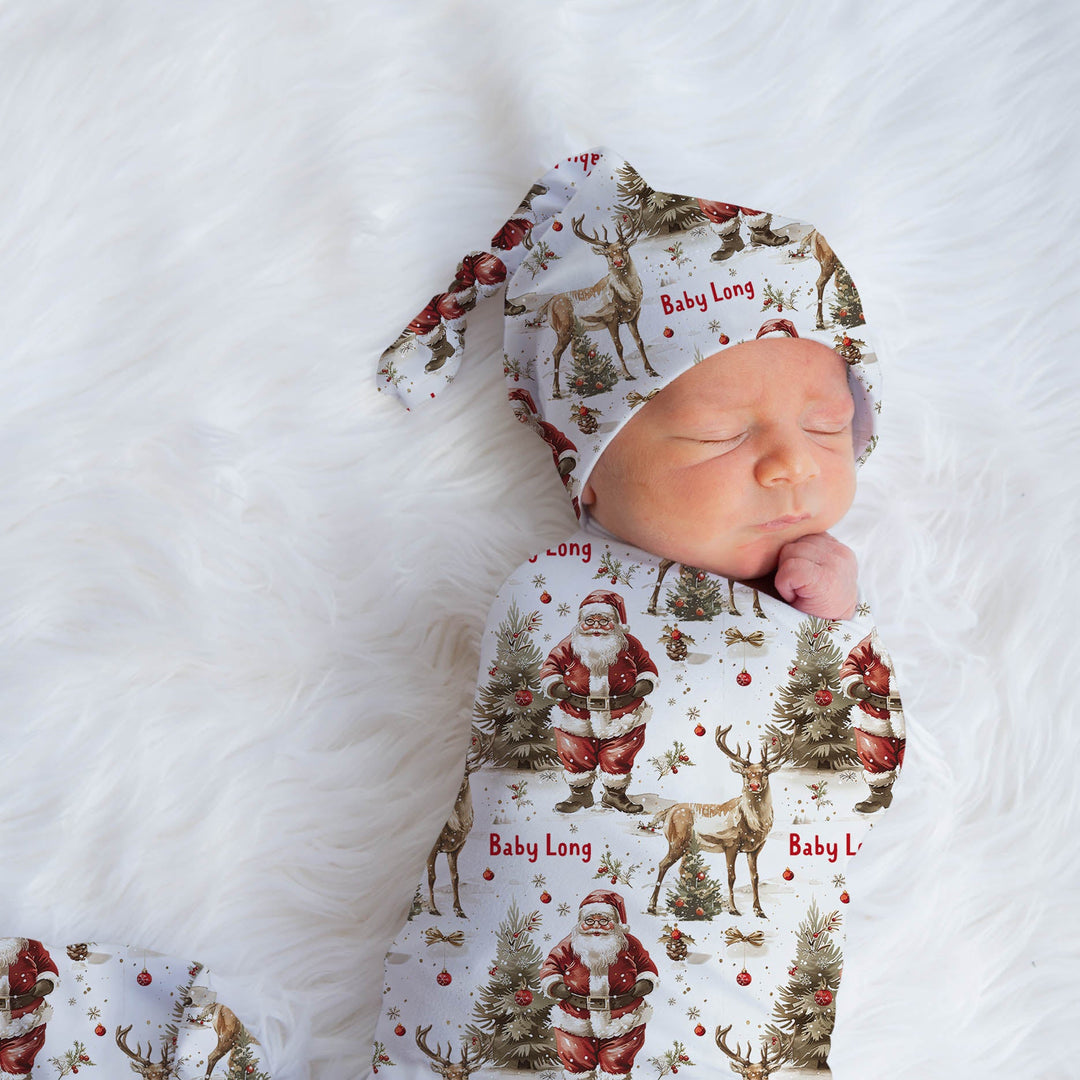 Christmas Swaddle Wrap &amp; Beanie