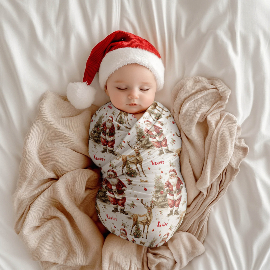 Christmas Swaddle Wrap &amp; Beanie