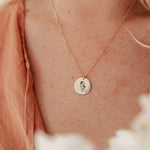 personalised birth flower necklace with name