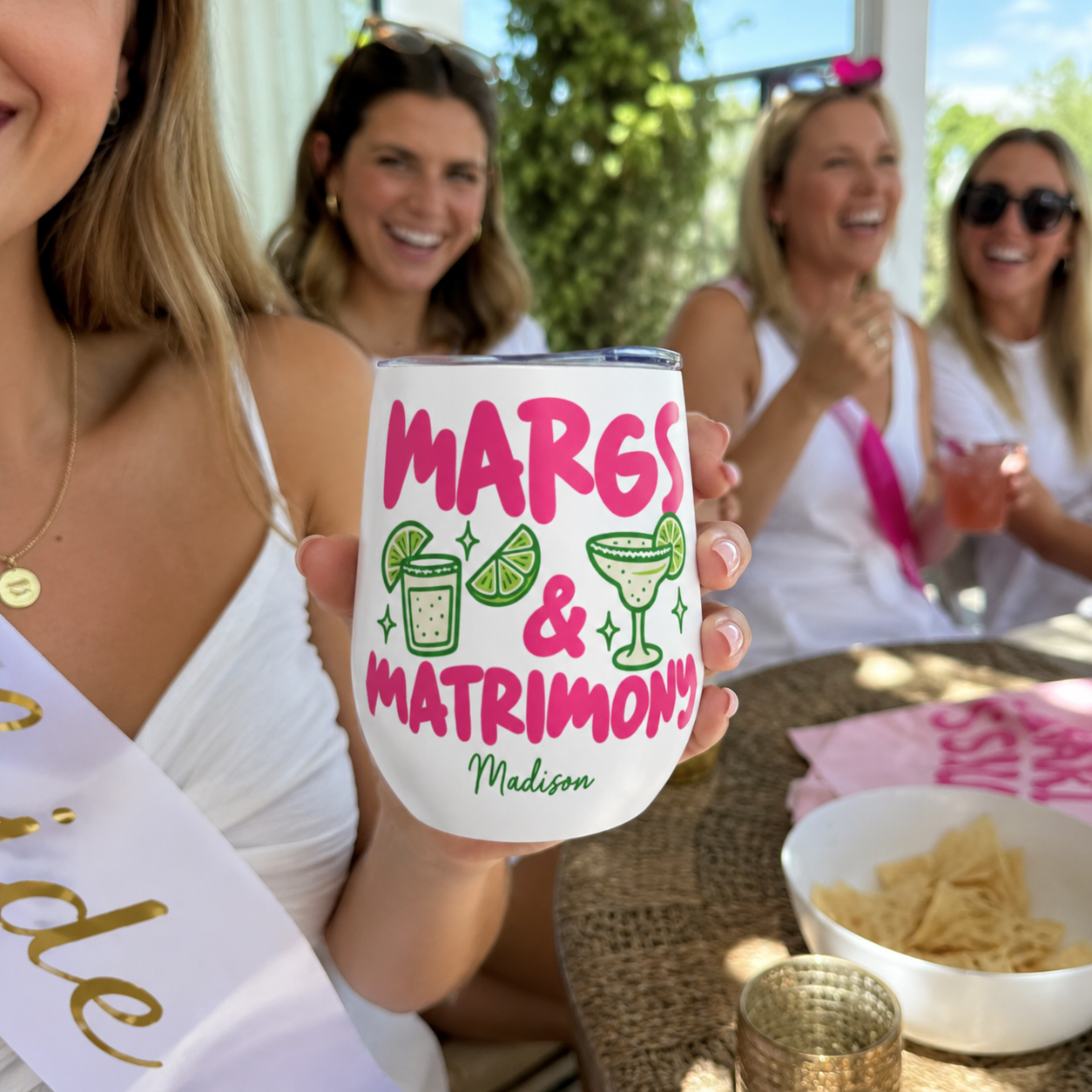 Margs & Matrimony Personalised Wine Tumbler
