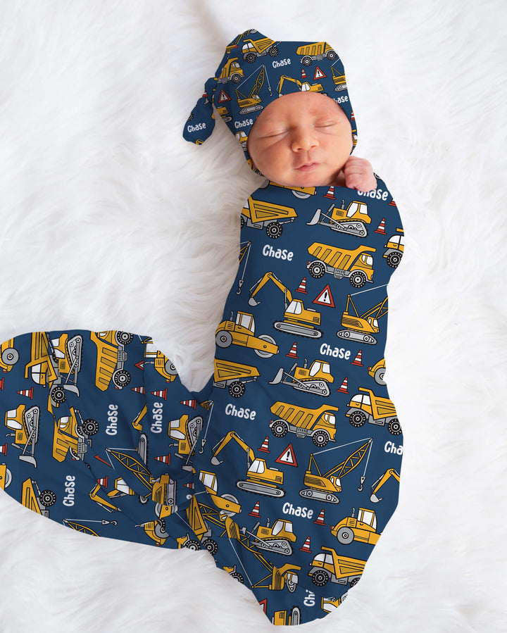 Personalised Swaddle &amp; Beanie Set