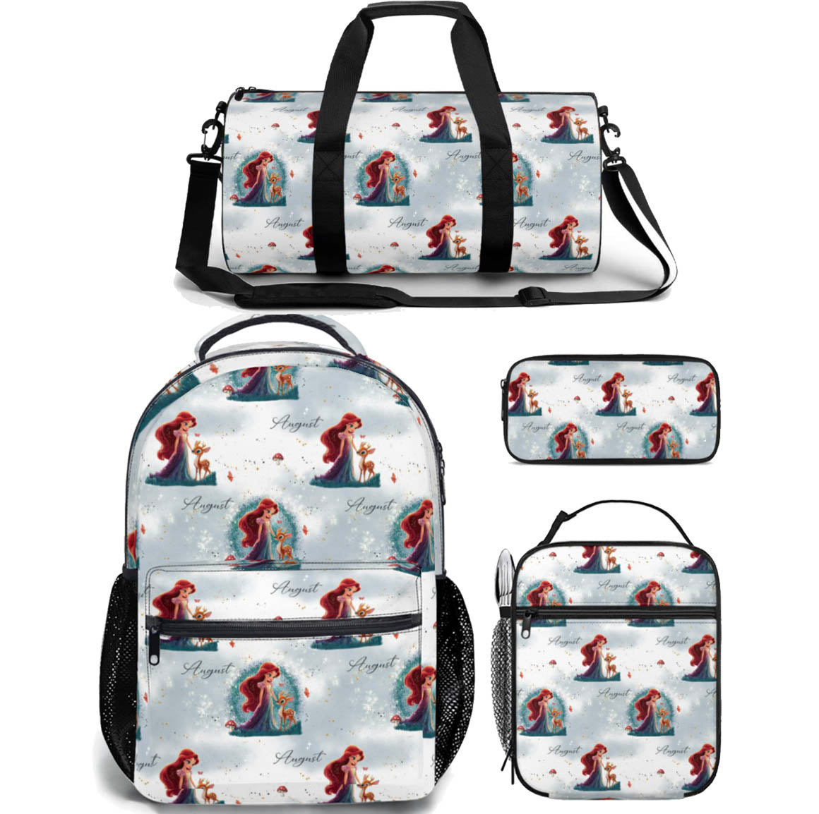 PRINCESS Duffle Bag, Backpack, Lunch Bag + Pencil Case Value Combo